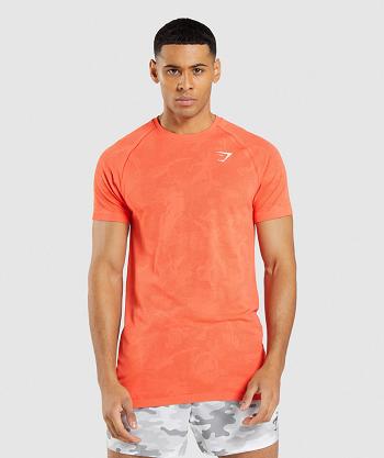 T Shirts Gymshark Geo Seamless Hombre Naranjas Naranjas | CO 3385LIS